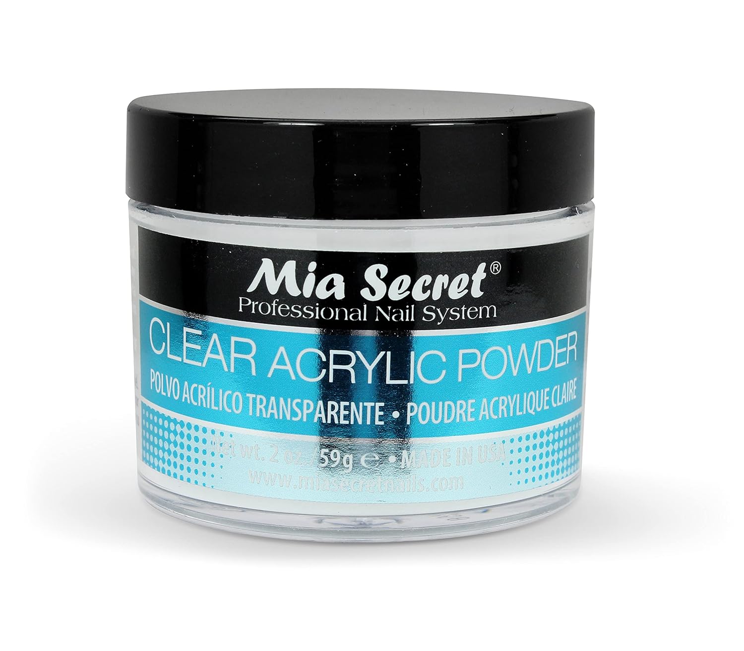 Mia Secret Clear Acrylic Powder, 2 oz – Professional Nail Powder for acrylic nails – acrylic powder – Mia Secret acrylic powder for acrylic nail kit/set – works with monomer acrylic nail liquid