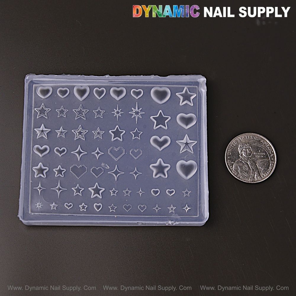 clear silicone hearts and stars mold - 2