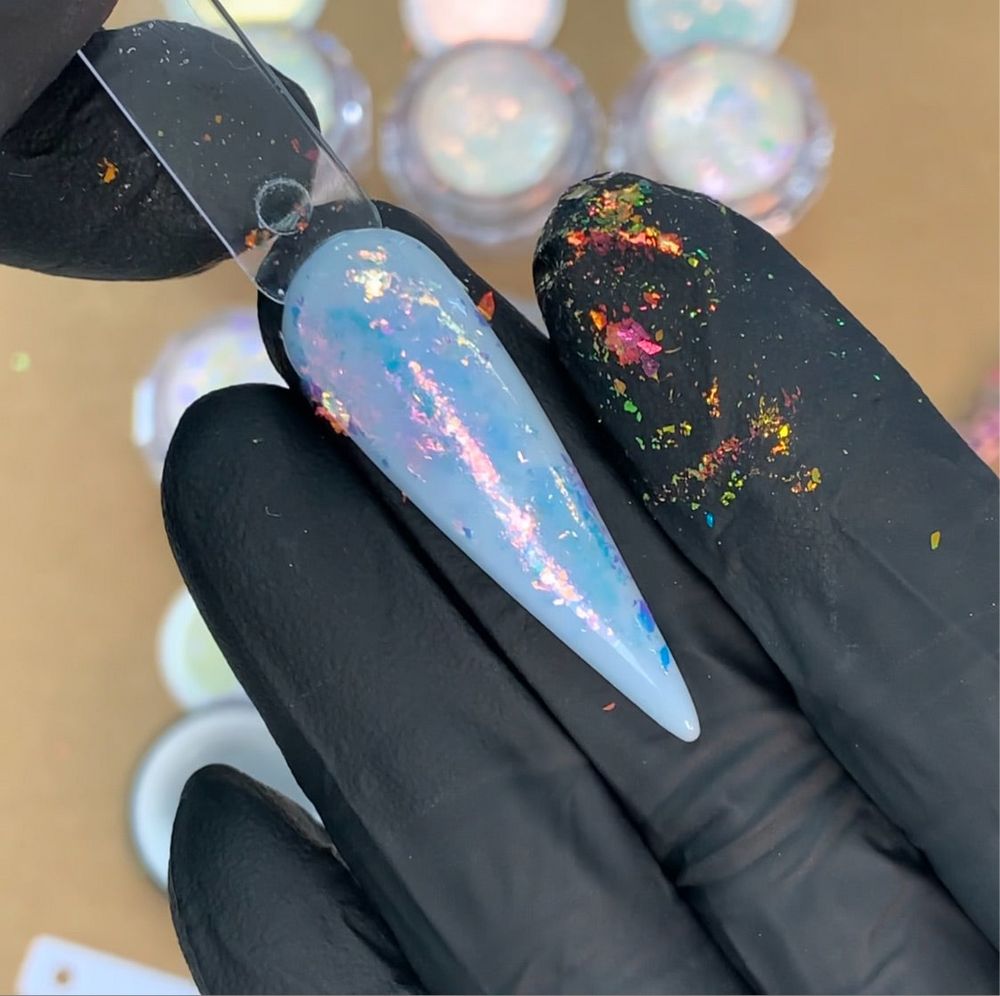 Iridescent aurora foil flakes 6-jar set - 4