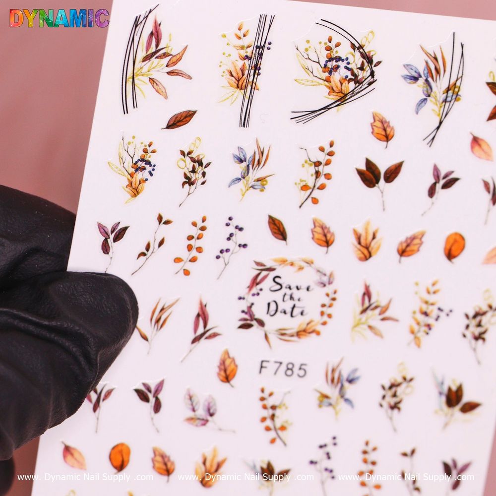 autumn leaf nail stickers sheet - 2