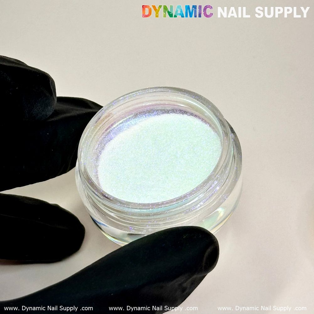 light-pearl iridescent chrome powder jar - 3